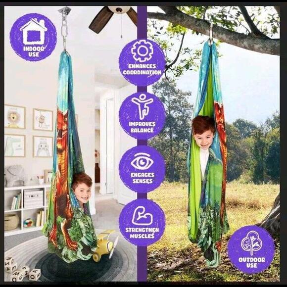 Sensory Swing for Kids with Special Needs - Double-Layer, 360° Swivel - Includes - Picture 3 of 9